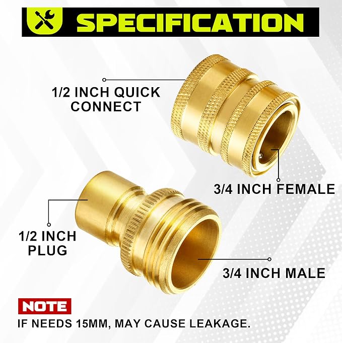 M MINGLE Ultimate Pressure Washer Adapter Set, Quick Disconnect Kit, M22 Swivel to 3/8 Inch Quick Connect, 3/4 Inch to Quick Release, 8-Pack