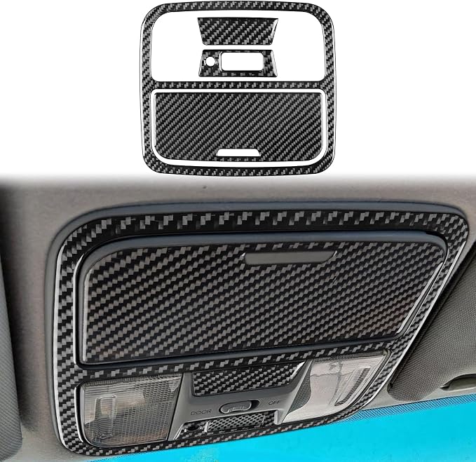 Real Carbon Fiber Trim for Honda Accord Accessories | for 2003 2004 2005 2006 2007，Roof Reading Lamp Panel Map Reading Light Cover，Interior Dash Panel，Thick Overlay Sticker Decal