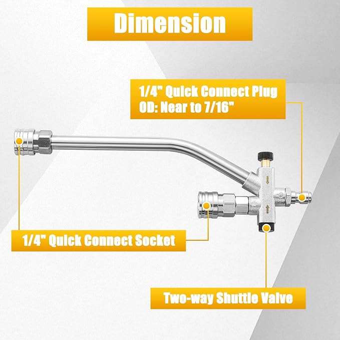 Tool Daily Mini Foam Cannon for Pressure Washer, Dual Connector | 5 Power Washer Spray Nozzle Tips, 1/4 Inch Quick Connect