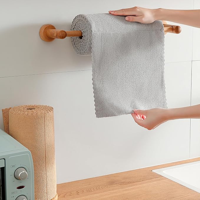 80 Pack Microfiber Cleaning Cloth Roll,Lint Free Rags & Tear Away Reusable Towels Washable Scratch,Ultra Absorbent Dish Rags(12" x 12") for Car Kitchen Home Garage-Light Gray