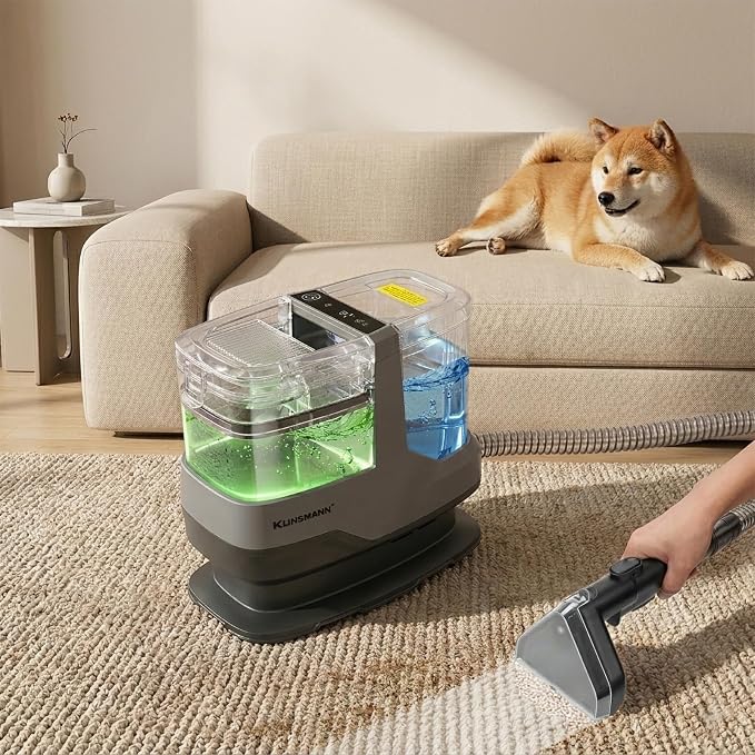 Carpet Spot Cleaner Machine, Mini Portable Upholstery & Couch Shampooer | 17KPa Suction, Deep Cleaning Compact Handheld Car Shampoo Machine for Sofa, Rug, Stairs & Pet Stains