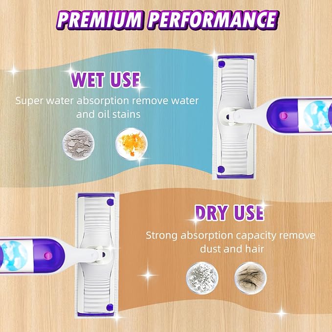 40 Count Disposable Power Mop™ Refills Compatible with Swiffer® Power Mop™ | Powermop™ Pads for Multi-Surface Refills Pads for Floor Cleaning, Unscented & Thickened