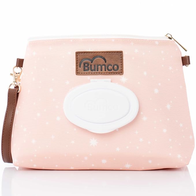 Bumco Diaper Clutch Bag - Portable Wipes Dispenser & Diaper Holder, Airtight Travel Baby Wipes Case, Wipe Dispenser Travel Baby Wipes Dispenser On the Go, Diaper Wristlet