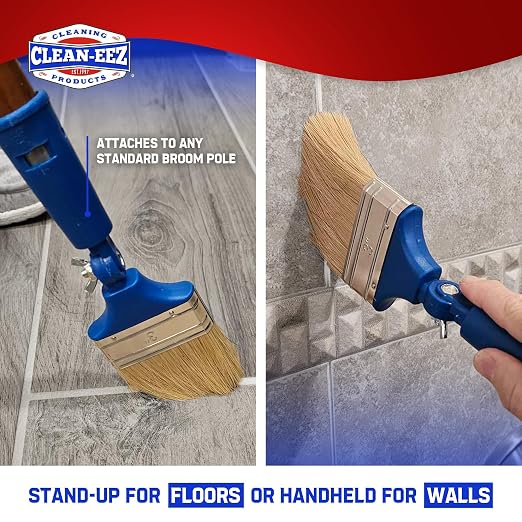 Clean-eez Grout Sealer & Stand-Up Brush Combo: Ultimate Floor Tile & Shower Sealant, Heavy Duty Protection for Kitchen & Bathroom, Safeguard Marble, Ceramic & Granite Surface -32 oz Sealer & Brush Set