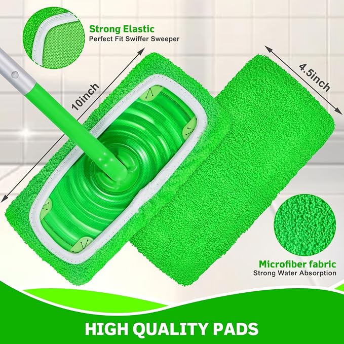 AmaVins 8Pk Reusable Microfiber Mop Pads for Swiffer Sweeper