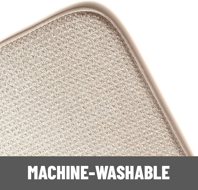 Bellemain XL Dish Mat Microfiber Dish Drying Mat, Super absorbent (Light Grey, 16" x 18")
