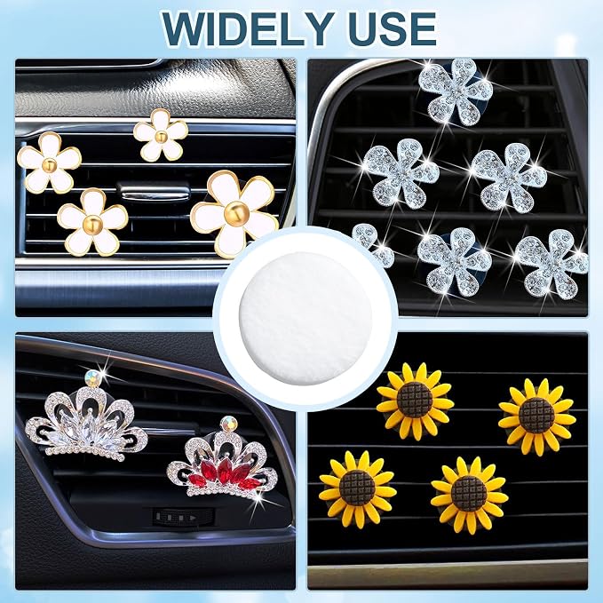HINZIC 50Pcs Car Air Freshener Refill Felt Pads, 0.69in, White