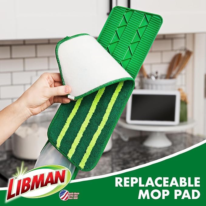 Libman Freedom Spray Mop Refill | Microfiber Mop | Household Essentials | Hardwood Floor Cleaner | Wall Mop | Cleaning Supplies | Floor Mop | Three Replacement Heads