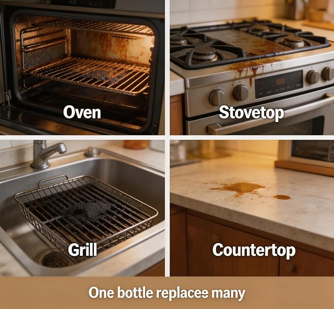 2-Pack Oven Cleaner Heavy Duty – Foam Spray for Kitchen Grease, Stovetop, Grill, Cookware, Countertop, Baked-On Food, Multi-Surface Degreaser (100ml)