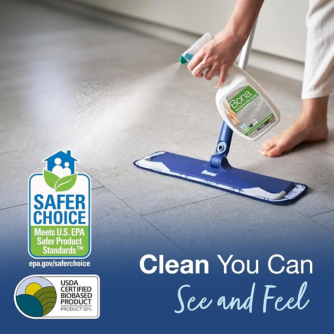 Bona Multi-Surface Floor Cleaner Spray - 32 fl oz - Unscented - Refillable | Residue-Free Floor Cleaning Solution for Stone, Tile, Laminate, and Vinyl Floors