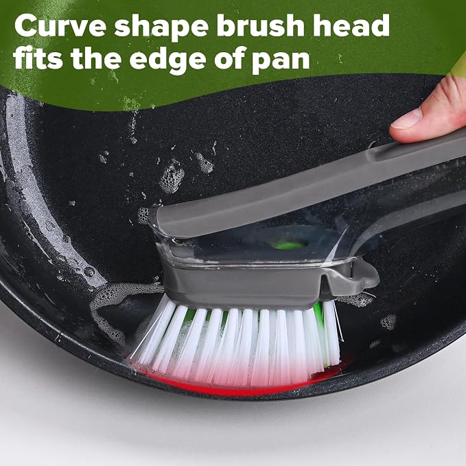 Dishwand Brush Refill, 4 Pack Dish Brush Refills Compatible with Scotch-Brite Dishwand, Dish Soap Brush for Dishes, Pans, Sink, Pots