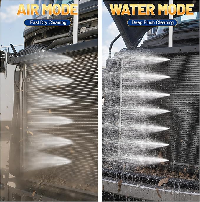 48" & 40" & 24" Radiator Cleaning Wand Set, Water/Air Flush Nozzle | 3 Sizes Pressure Washer Spray Gun, 4500 PSI with Adapter & Brush for Cars, Trucks, Heavy Equipment, Cooling System Cleaning