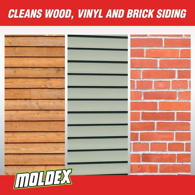 Moldex Concentrated Instant House Wash, 56 oz, Yellow | Removes stains caused by mold, mildew, algae, fungus and moss. No scrubbing. Cleans up to 4,000 sq ft