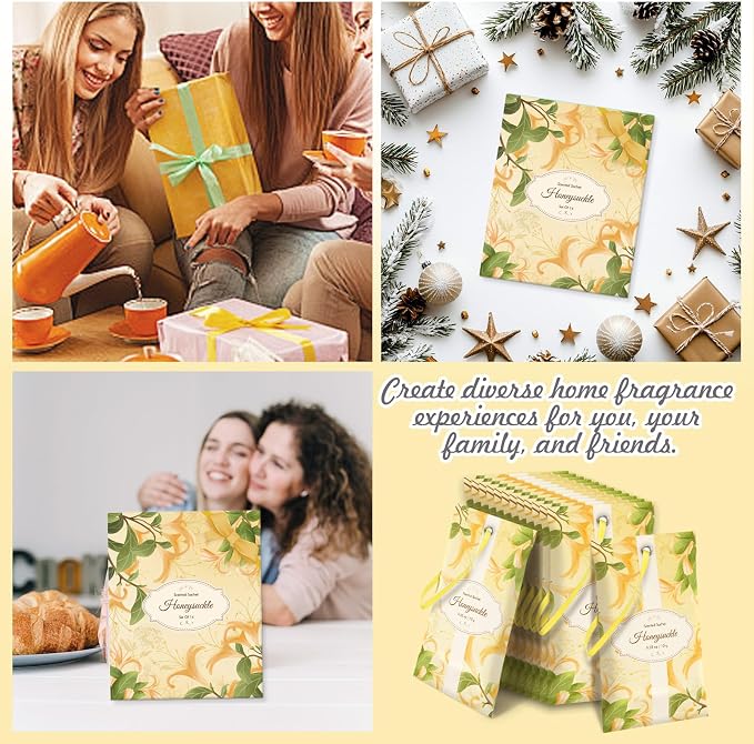 SCENTORINI Scented Sachets for Drawer and Closet, Honeysuckle Scent 14 Pack | Long-Lasting Sachets Bags Gift Set, Wardrobe Freshener for Dresser, Closet, Clothes Storage, Suitcases, Gym Bag, Locker