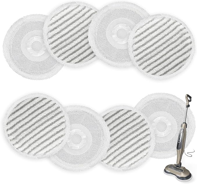 AIR U+ 8 Pack Steam Mop Replacement Pads for Shark Steam & Scrub Mop | Washable Steam Mop Pads for Various Floor Type, for Shark S8201 S8001 S7001 S7201 S7000AMZ S7000 S7005 S7020 S7001C Steam Mop