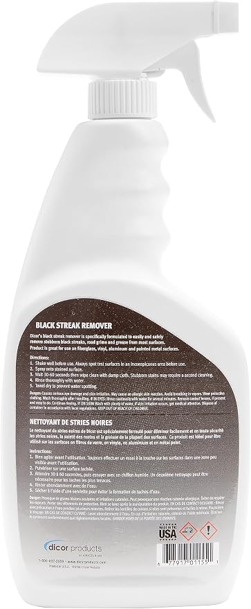 Dicor CP-BSR320S Black Streak Remover Cleaner Spray for RV Roofs and Exterior, White