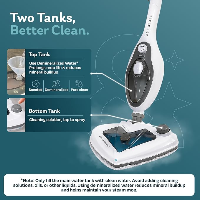 Steam & Go 10-in-1 Multi-Surface Steam Mop - Deep Clean with Heat