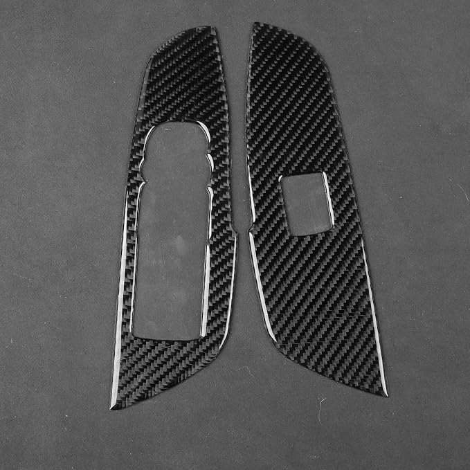 Front Door Window Switch Stickers Fit for Chevrolet Blazer 2019-2025 | for L/LT/RS/Premier | Real Carbon Fiber | Front Door Window Switch Panel | Thick Overlay | Anti-scratch