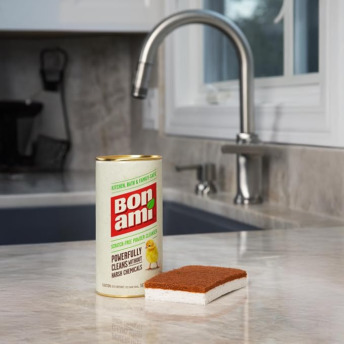 BON AMI Powder Cleanser for Kitchens & Bathrooms - All Types of Surfaces, Cleans Grime & Dirt, Polishes Surfaces, Absorbs Odors (4 Pack)