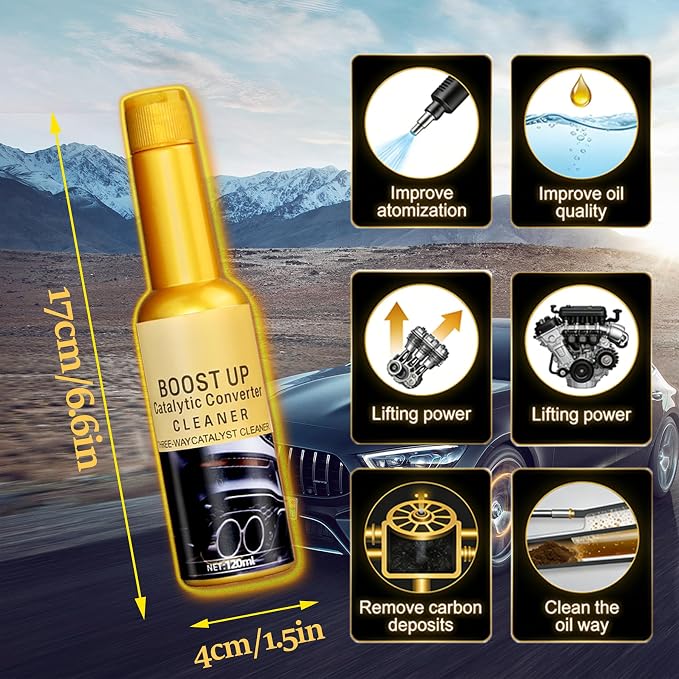 Catalytic Convertor Cleaner, Auto Parts Engine, Catalytic Converter Cleaner, Exhaust System Pipe Carbon Removal Cleaner Treatment Additive Oil, Fuel Injector Cleaner Oil Additive (2Pcs*120ml)