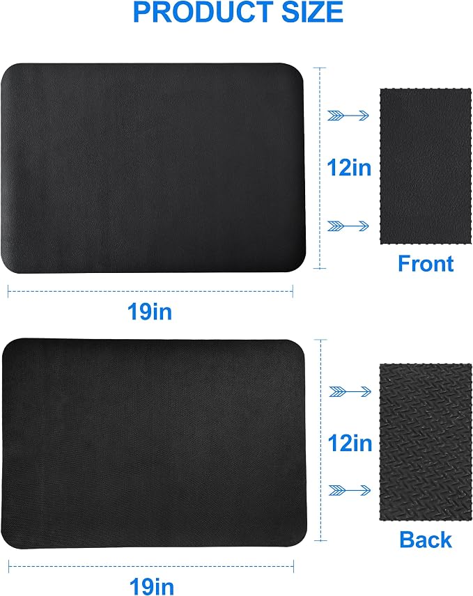 Dish Drying Mat for Kitchen Counter, 12"x19" Dish Drying Pad with Non-slip Rubber Backed, Hide Stain Anti Absorbent for Kitchen Counter, Drying Mat for Coffee Machine Dish Rack (Black)