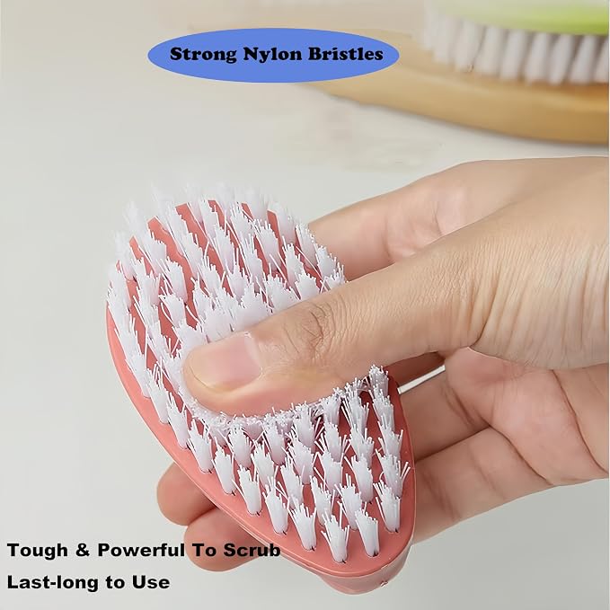 Scrubbing Brushes for Cleaning Small Scrub Brush with Nylon Stiff Bristles | 2 Pack Heavy-Duty Scrubber Cleaner Brush Multi-Purpose Cleaning Brush for Bathroom,Showe,Sink,Kitchen,Bathtub,Floor -Compact