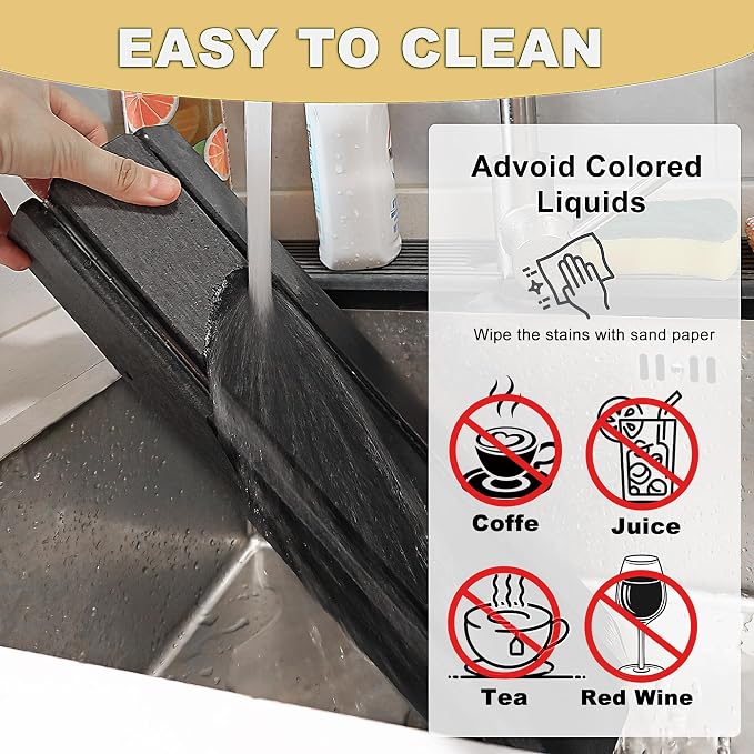 Stone Drying Mat for Kitchen Counter, 24"L x 16" W Quick Stone Dish Drying Mat Diatomaceous Earth Super Fast Absorbent Collapsible Countertop Kitchen Mats Grey