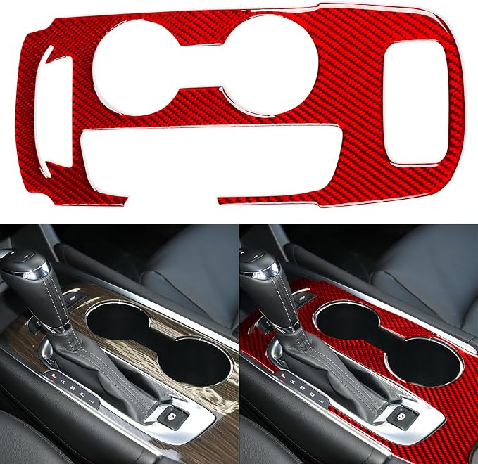 Real Carbon Fiber Trim for Chevy Malibu 9th Gen Accessories | for 2016-2024 Gear Shifting Panel Cover Sticker Interior Thick Overlay Decal