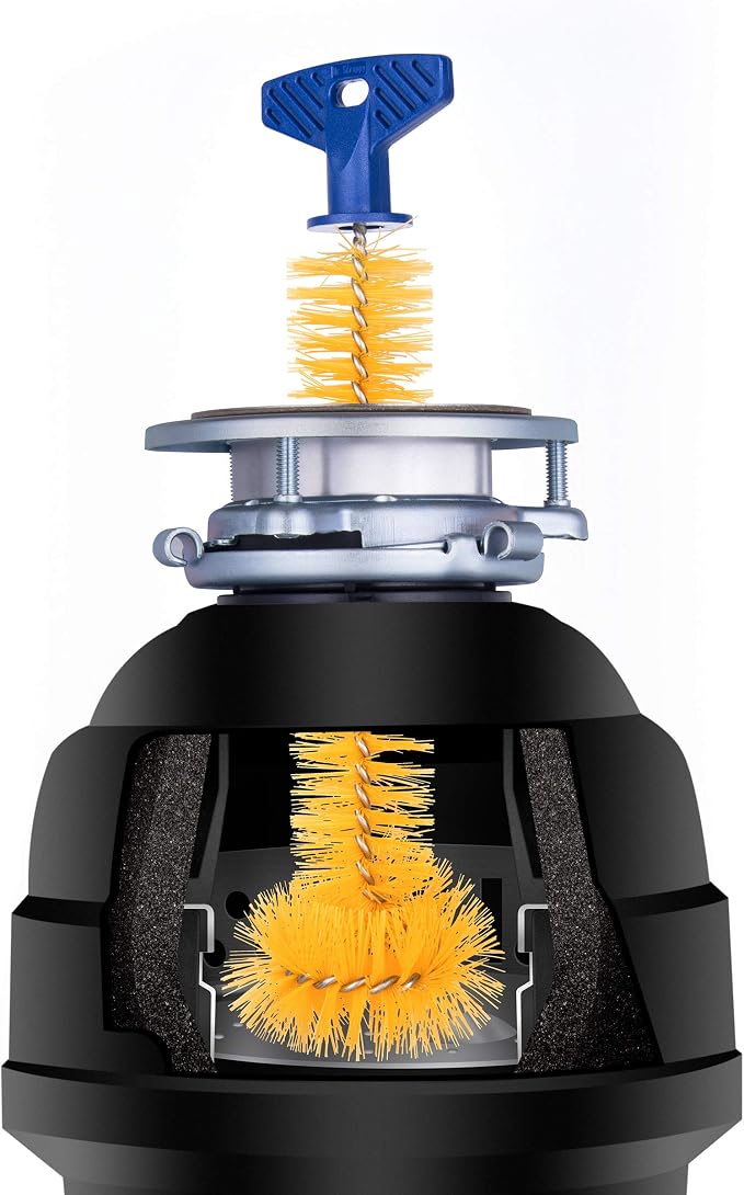 Mr. Scrappy Universal Garbage Disposal Brush, Sturdy Grip Handle, 11-Inches,Yellow