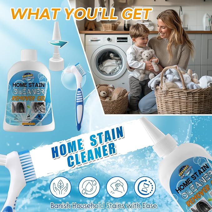 Mold Stain Remover Gel, Washing Machine Cleaner for Front Loader Washer Gasket Rubber Seal Home Stain Removal Gel for Grout, Caulk, Refrigerator, Shower, Bathtub, Bathroom Cleaning Solution (8 Fl Oz)