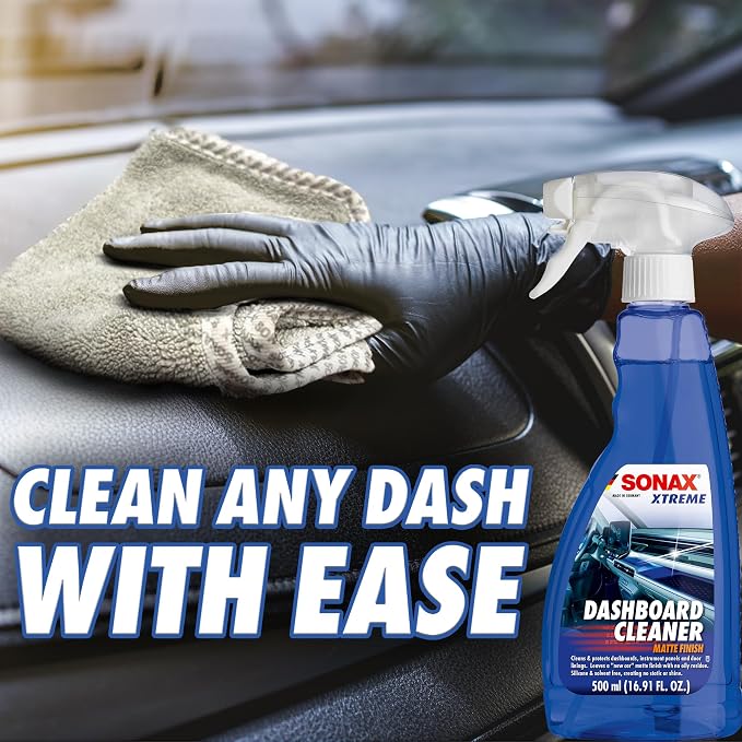 SONAX Dashboard Cleaner 283241 | Premium Interior Cleaner & Protectant for Plastic, Vinyl, & Rubber | Anti-Static, Low-Glare, Matte Finish | Long Lasting Fresh Scent & Dust-Repellent Formula | 500ml
