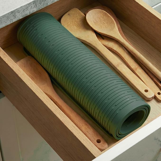 MicoYang Silicone Dish Drying Mat for Multiple Usage,Easy clean,Eco-friendly,Heat-resistant Silicone Mat for Kitchen Counter or Sink,Refrigerator or Drawer Liner Green 3XL 28 inches x 18 inches