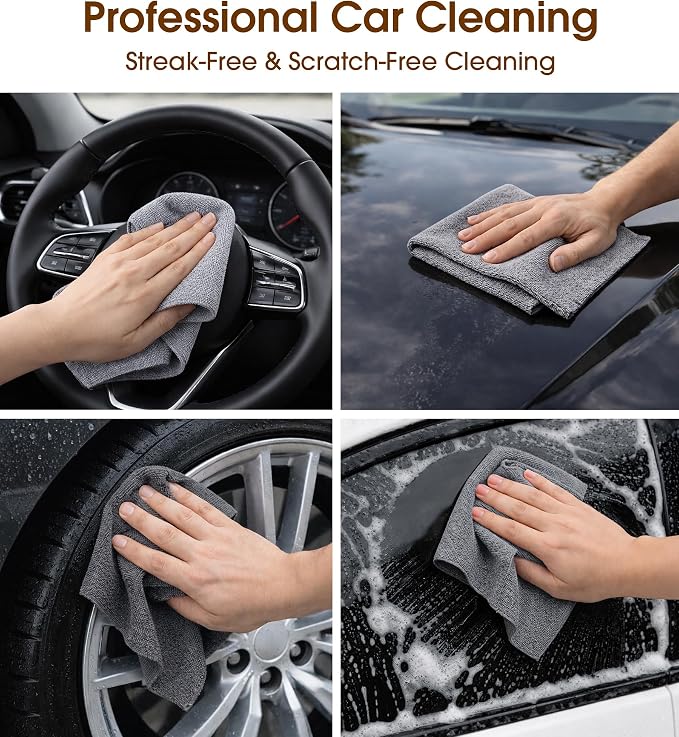 KitchLife Microfiber Cleaning Cloth Roll, 100 Pack - Tear-Away Microfiber Paper Towels, Lint-Free, Reusable, Washable for Kitchen, Car, Dishes, and Sensitive Surfaces (Dark Gray)