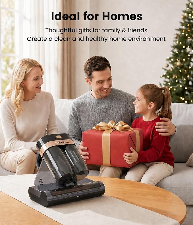 Mattress Vacuum Cleaner, 15Kpa Bed Vacuum Cleaner with UV-C Light Technology & Thermal Care, HEPA Filter & Ultrasonic, Versatile Handheld Vacuums Machine Deep Cleaner for Bed, Couch, Sofa, Crib