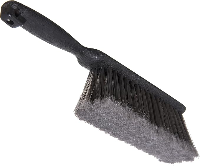 SPARTA Flo-Pac Bench Brush with Flagged Bristles, Small Counter Broom with Handle for Cleaning Smooth Surfaces, 8", 12 Count, Gray