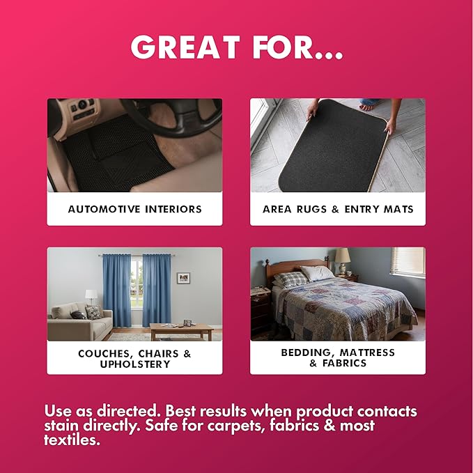 Carpet Spot & Upholstery Stain Remover – Fast Acting, Powerful Cleaner for Oil, Grease, Dirt, Coffee, Urine & More – Ideal for Car Interiors, Fabrics, & Carpets – Made in the USA