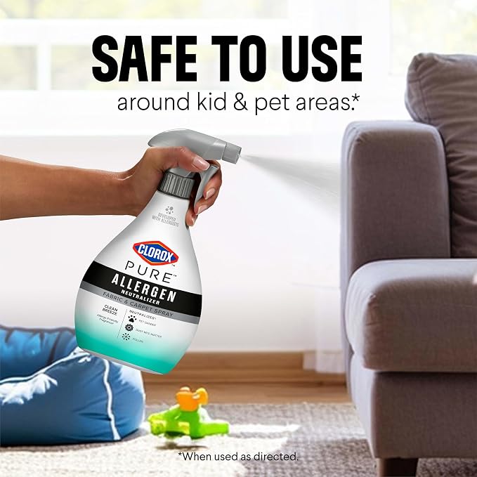 Clorox PURE Allergen Neutralizer Fabric and Carpet Spray, Clean Breeze, 26 Fluid Ounces