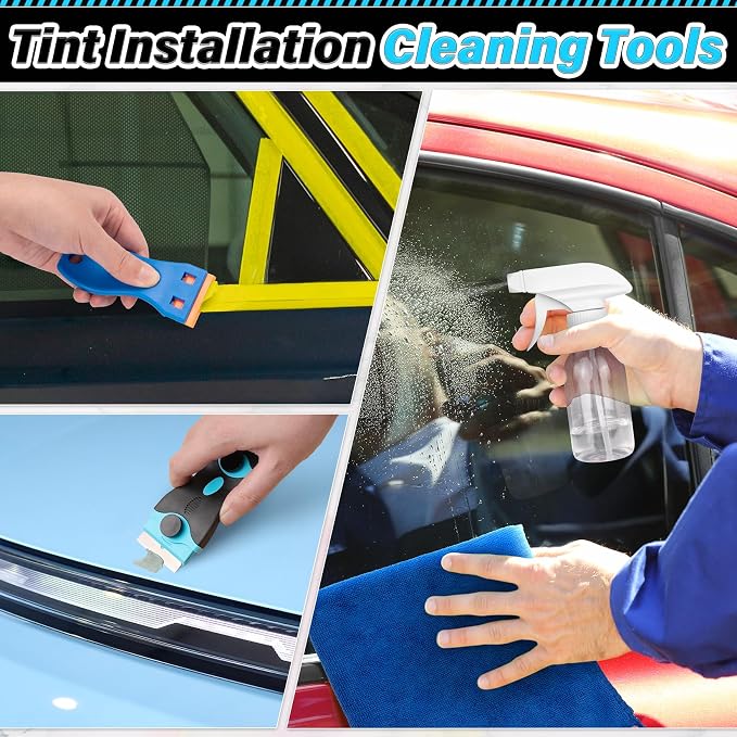 DIYSELF 55 Pcs Car Window Tint Kit, Tint Tools for Car Wrap | Window Film Installation Kit, Car Window Tint Tools, Water Blades Squeegee for Vinyl, Vehicle Glass Protective Tinting Tools