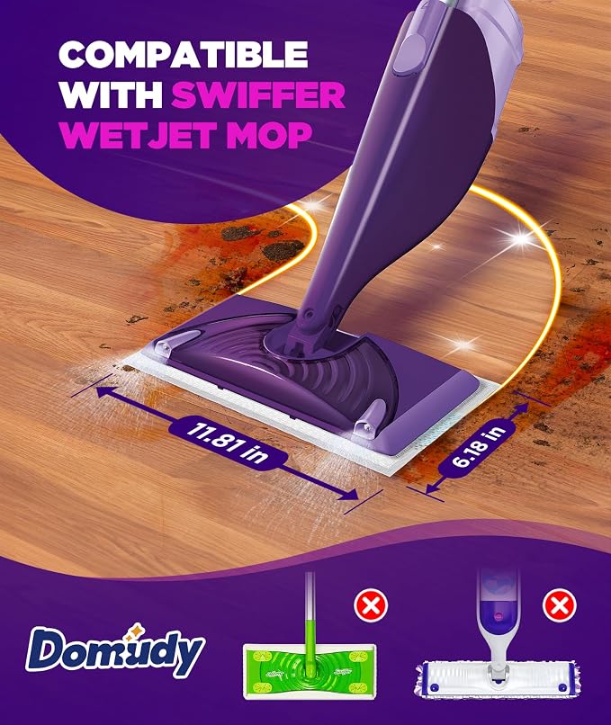 4-Layer Super Absorbent Pad Refills for Swiffer Wet Jet Mop, Heavy Duty & No-Shedding Mopping Pads Refill, Disposable Streak-Free Cleaning for All Sealed Floors 60 Pack
