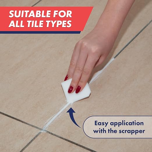 ZippySolve Tile Grout, Repair Kit, 2 Pack Grout Filler, Restore & Renew Tile Joints Line, Fast Drying Grout Paint Squeeze Tube for Bathroom Shower Kitchen Floor, Waterproof (17.6 oz, White)