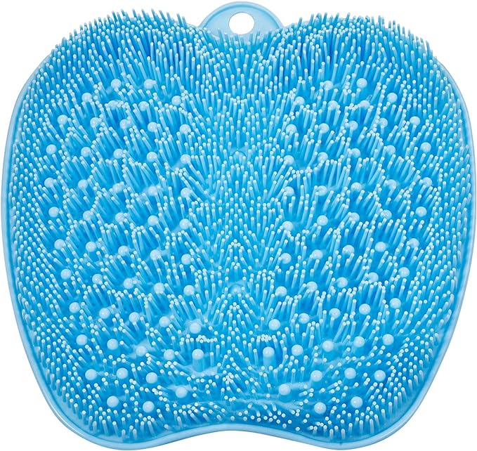 BESKAR Larger Shower Foot Scrubber Mat with Non-Slip Suction Cups | Cleans, Smooths, Exfoliates, Massages Your Feet Without Bending, Improve Foot Circulation, Soothes Tired Feet