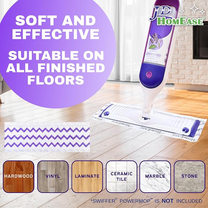 48 Pack Microfiber Disposable Pads for Swiffer PowerMop Multi-Surface Mopping Pad Refills, Deep Clean Replacement