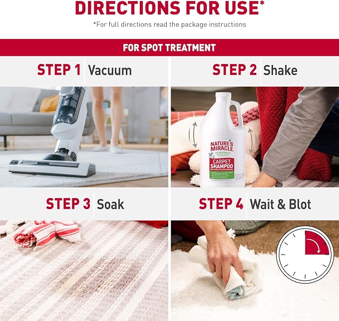 Nature’s Miracle Carpet Shampoo, Bio-Enzymatic Deep-Cleaning Pet Stain And Odor Remover, 64 oz