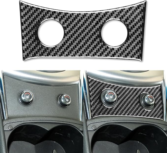 Real Carbon Fiber Trim for Infiniti Accessories | for Infiniti G35 G37 G25 Q60 Q40 2007-2015 X S Sedan Coupe Convertible Seat Heating Button Panel Thick Overlay Decal - B