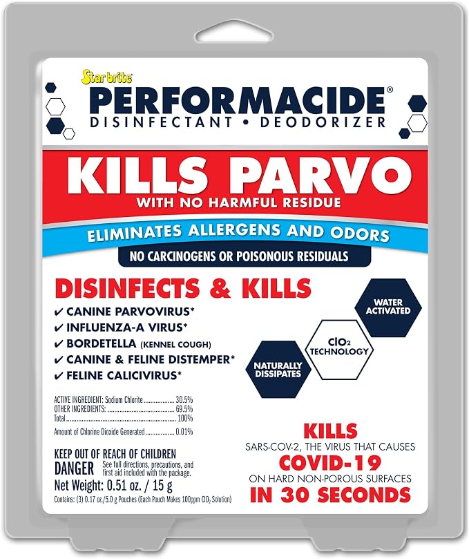STAR BRITE Performacide 1 Gallon Refill (3 Pack) – Kills Parvo Virus, Ideal for Veterinary Hospitals & Kennels