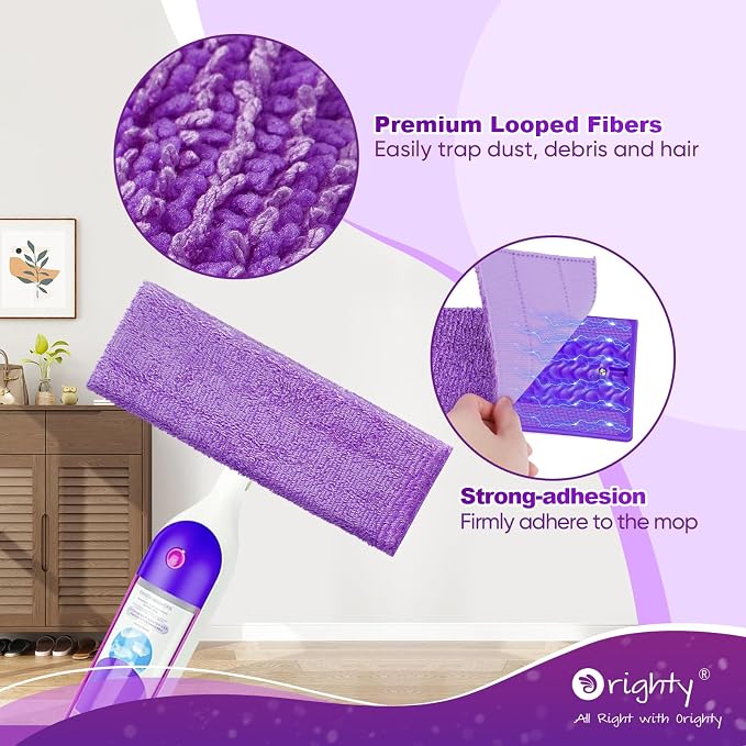 Orighty Microfiber Mop Pads for Swiffer PowerMop, 10 Pack, Reusable | Power Mop Pads Refills for 13 ''-15 '' Spray Mop, Washable Pads for Multi-Surface Floor Cleaning