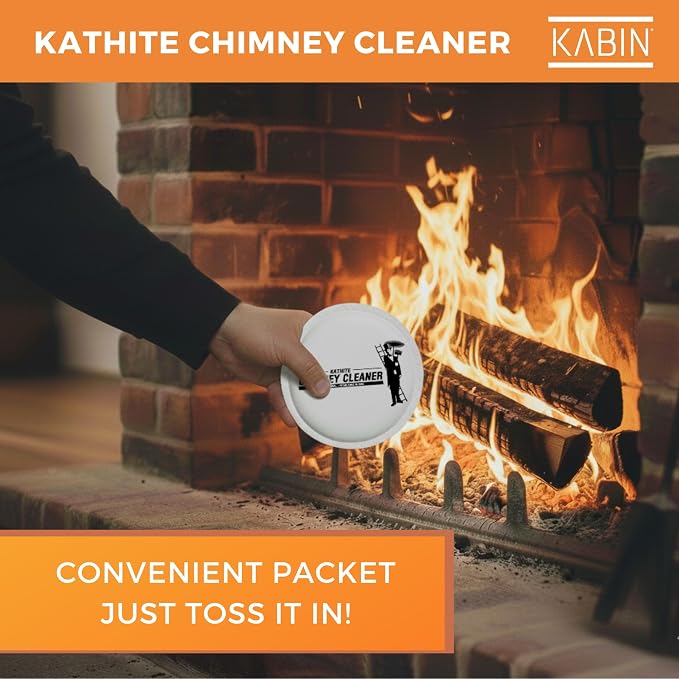KABIN KATHITE Creosote Concentrate Buster - Triple Power Remover Packets - Fireplace Cleaner & Chimney Sweeping Kit, Premium Creosote & Soot Remover, Case of 12 Toss-In Packets