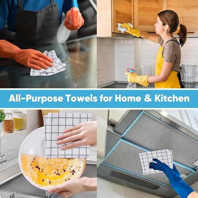 AIDEA Microfiber Cleaning Cloth Roll-50PK, Reusable Paper Towels 11.5×11.5" | Microfiber Kitchen Towels, Microfiber Towels Tear Away Cloth, Lint Free Rags for House, Window, Cleaning Supplies
