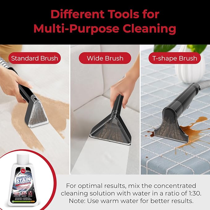 Rosewill Multi-Purpose Portable Carpet and Upholstery Cleaner with 74.4 oz Large Water Tank, Self Cleaning, Powerful Suction 17 KPa Spot Cleaner, 600W Motor, 4 Tools for Pets, Car, Couch and Stairs