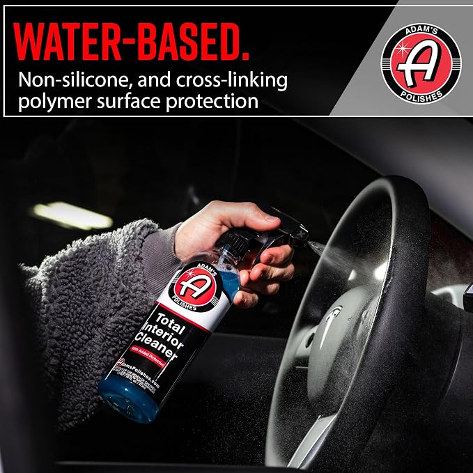 Adam's Polishes Interior Cleaner & Protectant (16oz) (2-Pack), Quick Detailer & SiO2 Protection, Ceramic Infused UV Protection, Anti-Static, For Leather, Vinyl, Plastics, Glass